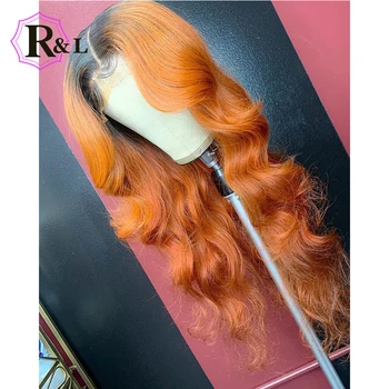 

RULINDA 13*6 Ombre Color Body Wave Lace Front Human Hair Wigs Colored Brazilian Non-Remy Hair Lace Wig 130% Density Medium ratio