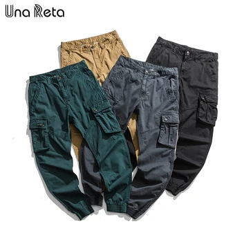

Una Reta Mens Pants Autumn New Fashion Casual 100% cotton Pencil Pants Street style Hip Hop Mens Jogger Trousers Cargo Pants