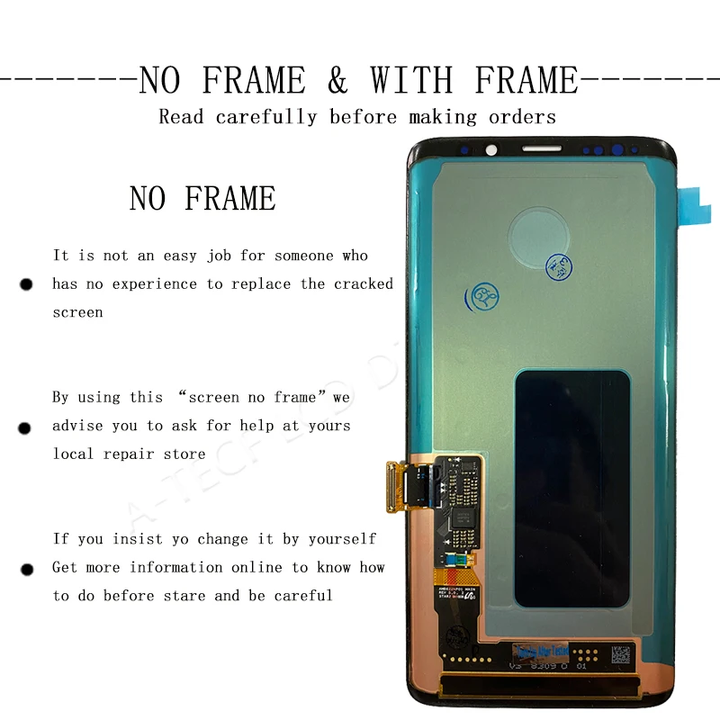  Original AMOLED G960 LCD For Samsung S9 LCD Display Touch screen With Frame For Galaxy S9 Plus SM-G