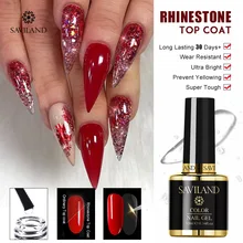 Saviland diamante revestimento superior sem limpeza 10ml uv gel verniz selagem brilhante claro gel polonês nagellak unhas arte design para salão de beleza(China)