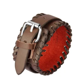 

XEONGKVI Europe America Leather Double Lacing Bracelet Fasion Cowhide Personality Lovers Hand Catenary Birthday Present
