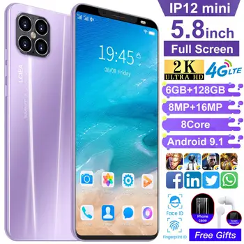 

Global Version Smartphone IP12 mini Deca Core 5.8 Inch Waterdrop Screen Large Memory 8GB RAM 256GB ROM 4500mAh Big Battery Phone