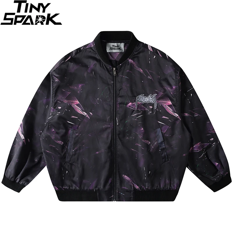 Мужская уличная куртка в стиле хип хоп Харадзюку свободная бомбер темном