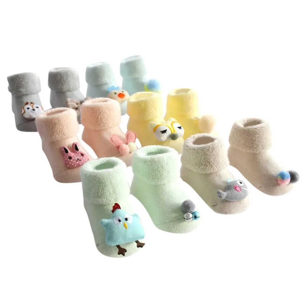2 пары, милые носки для новорожденных с героями мультфильмов calcetines, детские Нескользящие зимние теплые носки для маленьких девочек и мальчиков, тапочки, ботинки meias
