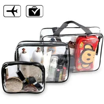 

New Cosmetic Bag PVC Clear Transparent Plastic Travel Cosmetic Bag Zipper Makeup Toiletry Waterproof Organizer Bag Fashion
