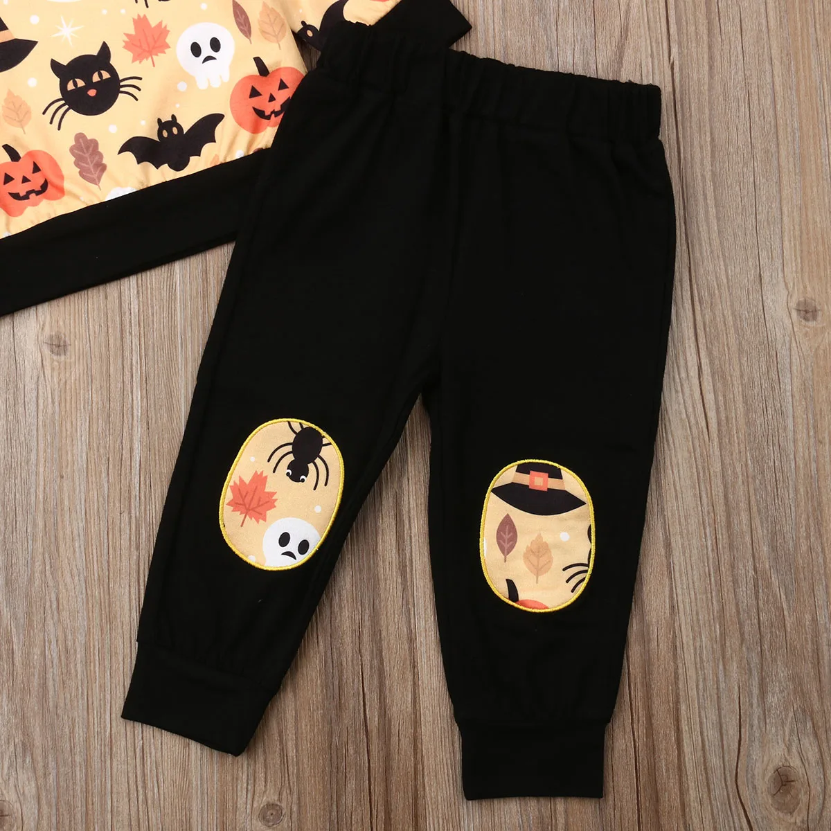 Коллекция года, одежда на Хэллоуин Детский комплект из 3 предметов для маленьких мальчиков и девочек, толстовка с Тыква призрак+ штаны+ шапка спортивный костюм для малышей от 1 до 5 лет