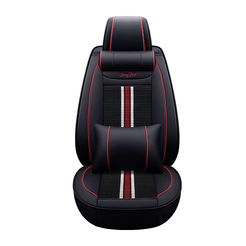 

(Front+rear)Universal leather ice silk car seat cover for toyota rav4 toyota corolla chr land cruiser prado premio camry styling