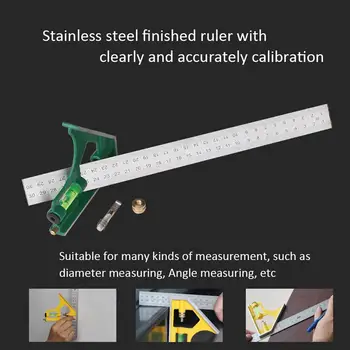 

300mm Multi-function Combination Square Angle Ruler Stainless Steel Measure Tool