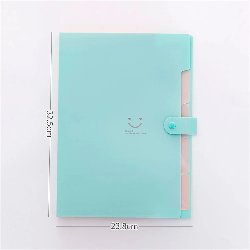 A4 Expanding File Folder 5 Pockets Accordion Document Organizer Plastic Portfolio Accordion Folder Diary Office School Supplies
