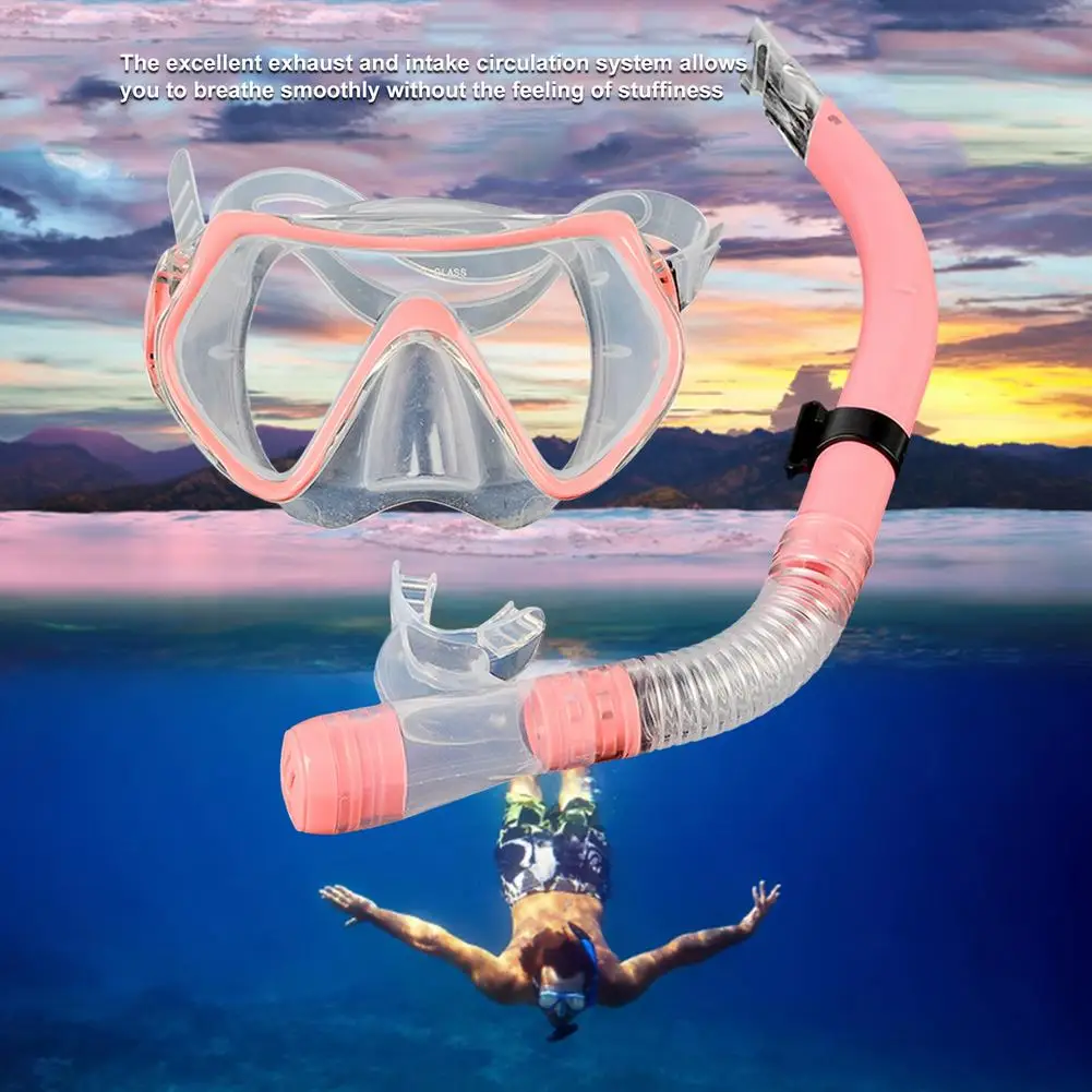 Masque de plongée sous-marine avec jupe en Silicone à quatre lentilles,  ensemble de Snorkeling sec, Anti-buée et Anti-fuite - AliExpress