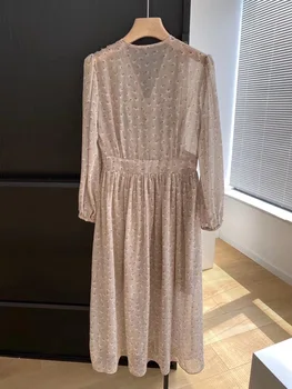 

Women Dress Spring and Summer 2020 New Dress Style Chiffon Floral Midi Dress
