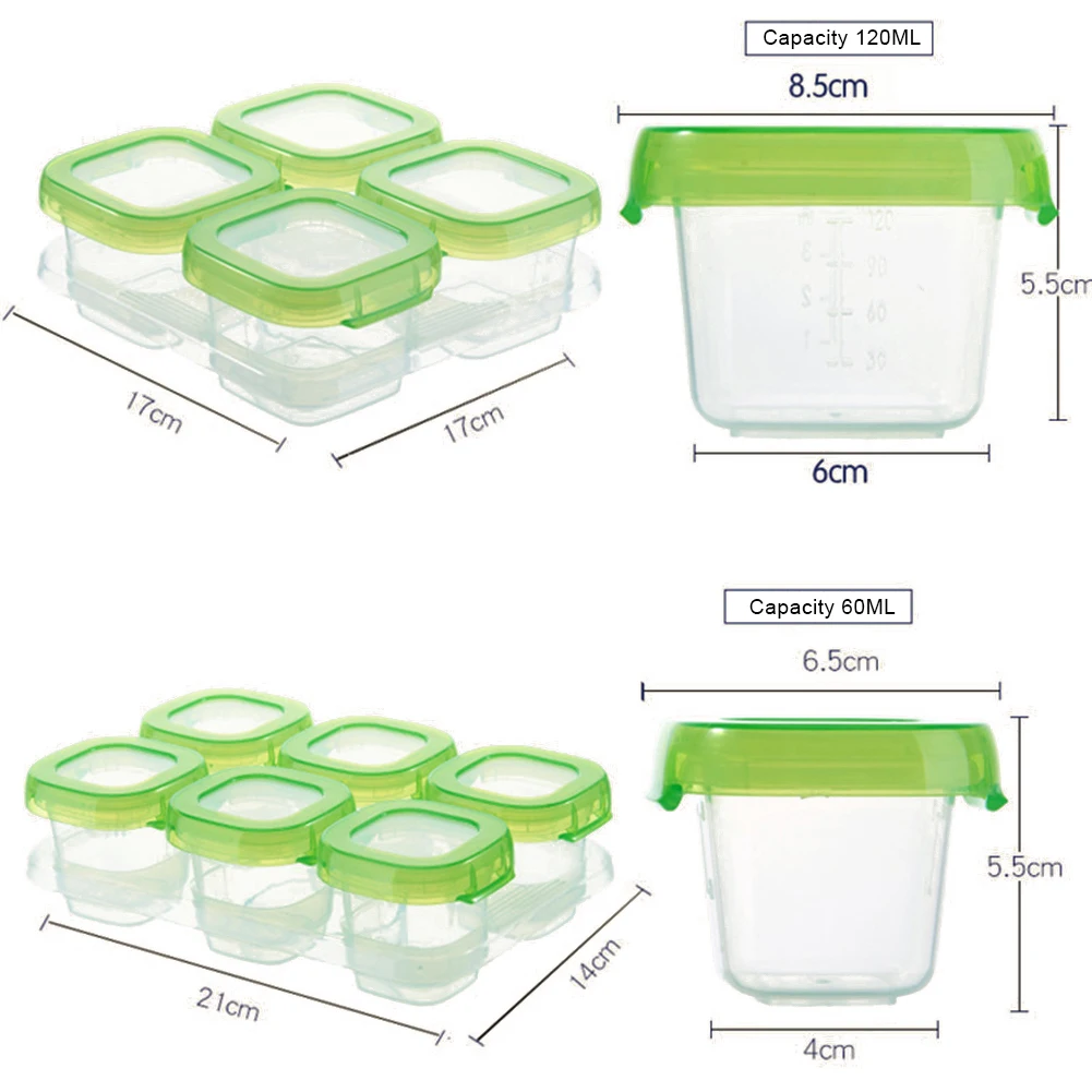 6 pezzi contenitori per alimenti in plastica per bambini Mini contenitori  per alimenti per lo svezzamento scatole per congelatore scatola di  immagazzinaggio BPA Free stoviglie portatili bambino bambino - AliExpress