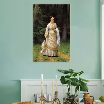 

Citon Ivan Kramskoy《Tratyakova》Canvas Art Oil Painting Famous Artwork Poster Picture Wall Decor Home Decoration