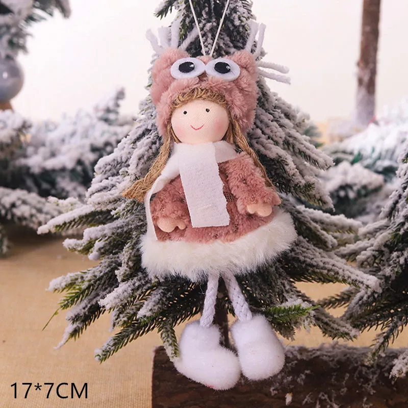 Navidad Рождественская елка автомобиль Лось декор рождество дом год висячие украшения на день рождения Noel деревянная подвеска подарок - Цвет: A6-Pink Glasses