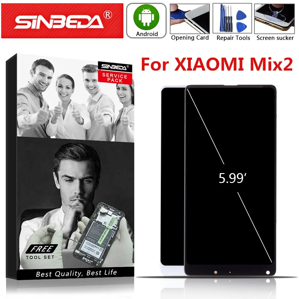 5 99 &quotОригинальный ЖК дисплей для Xiaomi MI Mix 2 сенсорный экран с рамкой сменный