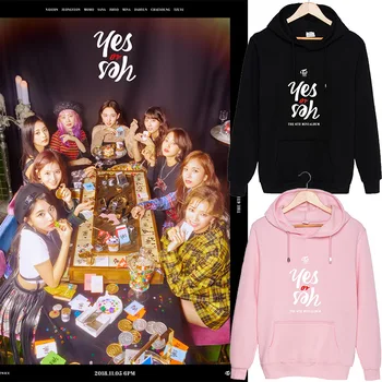 

KPOP TWICE Printed oversized Hoodies sweatshirts Women/Men Long Sleeve Hooded Sweatshirts lady Casual Trendy Streetwear Clothes