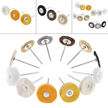 

12pcs/lot Mini 2.35mm Shank Wool Brush Polishing Wheels Kit with Scouring Pad Wool Ball Cow Sheepskin Brush for Rotary Tool