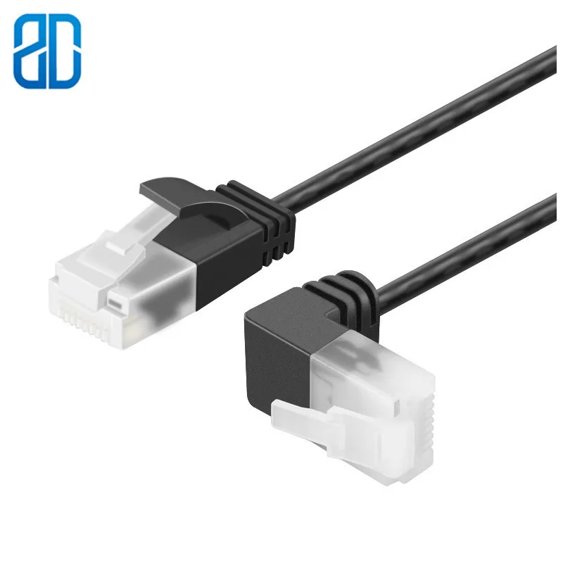 Сверхтонкий Ethernet кабель Cat6a левый правый вниз угол UTP сетевой Соединительный Cat 6a