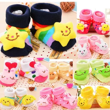 

Cartoon Newborn Baby Girls Boys Anti-Slip Socks Slipper Shoes Boots