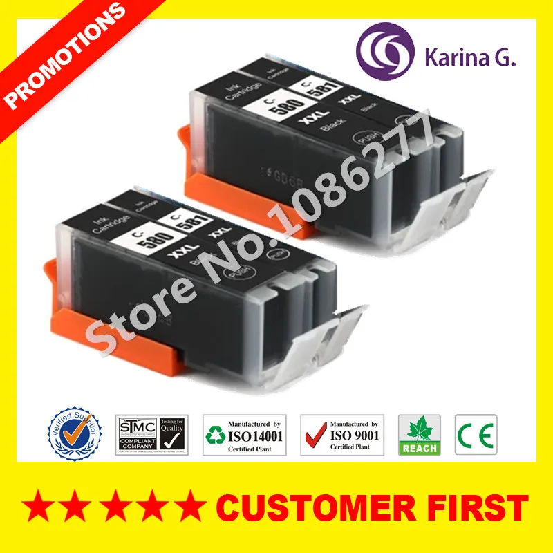 Совместим с Canon PGI580 CLI581 PGI-580 CLI-581 чернильный картридж для принтера Canon принтерам PIXMA TS8150 TS8151 TS8152 TS9150 TS9155 и т. Д - Цвет: See figure