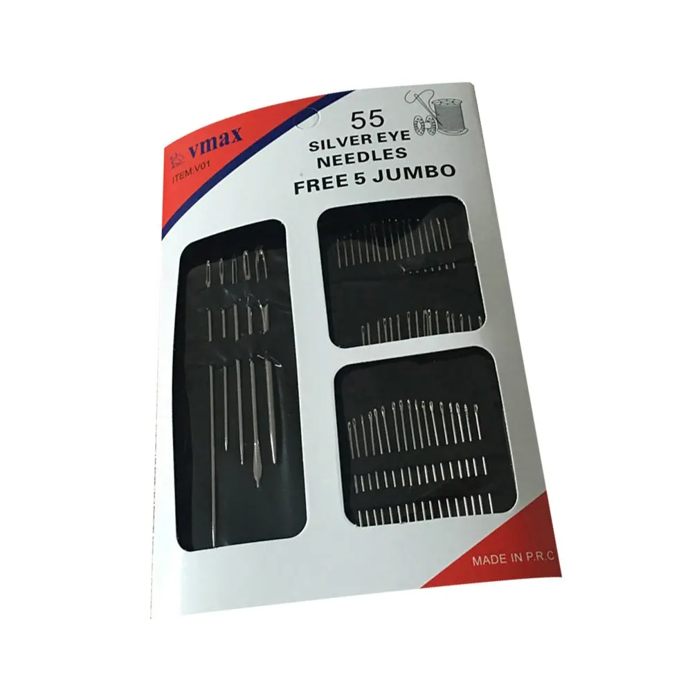 55Pcs Stainless Steel Sewing Needles Pins For Needlework Home Diy Crafts Household Handmade Cross Stitch Sewing Accessories
