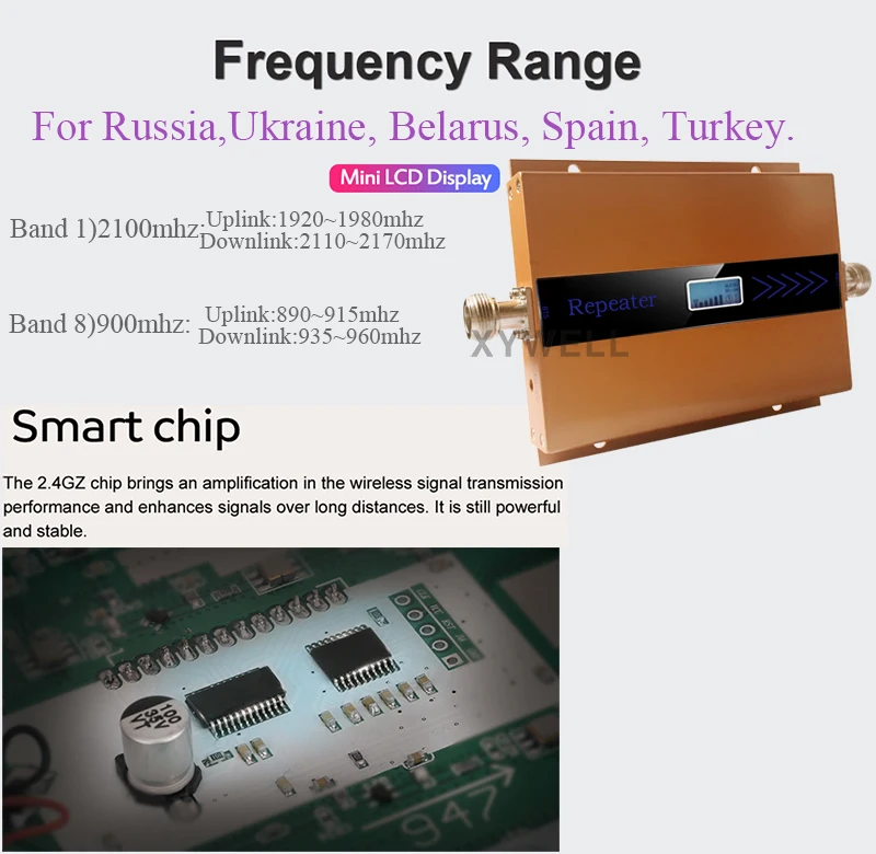 Корабль из России 900/2100 МГц двухдиапазонный усилитель сигнала WCDMA GSM 3g сотовый усилитель GSM повторитель 2g 3g Мобильный усилитель сигнала