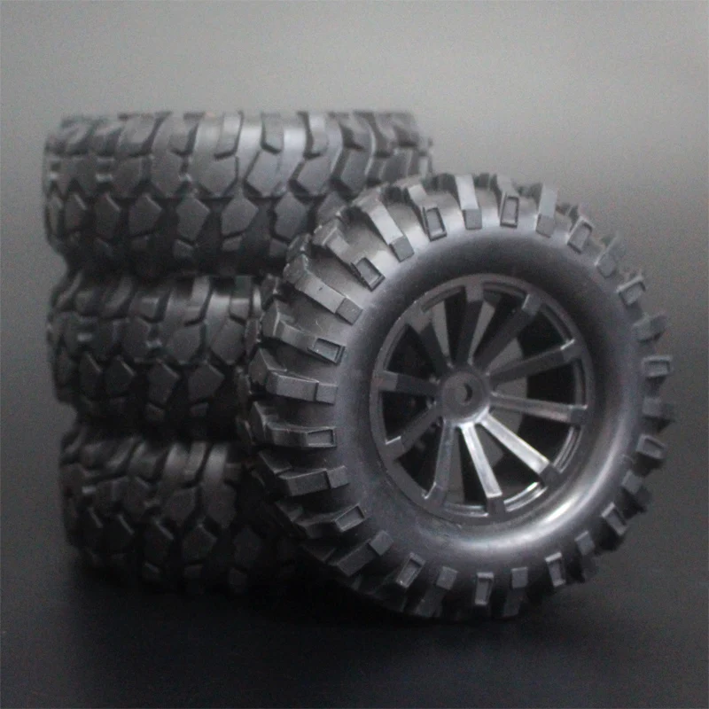 4x 1.9Inch 96mm Rubber Tires Plating Wheel Rims For D90 D110 SCX10 CC01 RC Rock Crawler Truck Climbing Off-Road Car | Игрушки и хобби