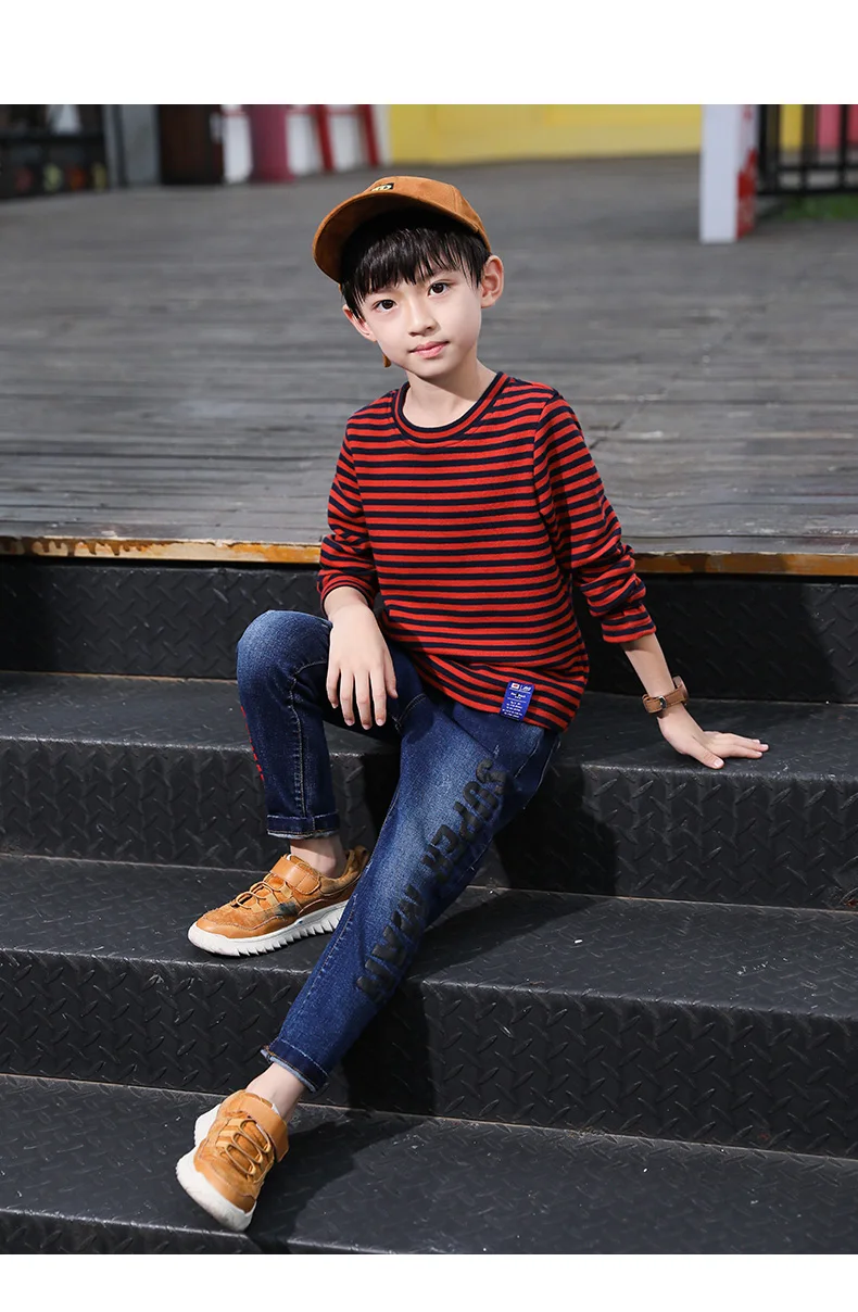 Футболка с длинными рукавами для мальчиков, детская Базовая рубашка из чистого хлопка в Корейском стиле, новые стильные весенние топы для больших детей 11, весенняя одежда, футболка