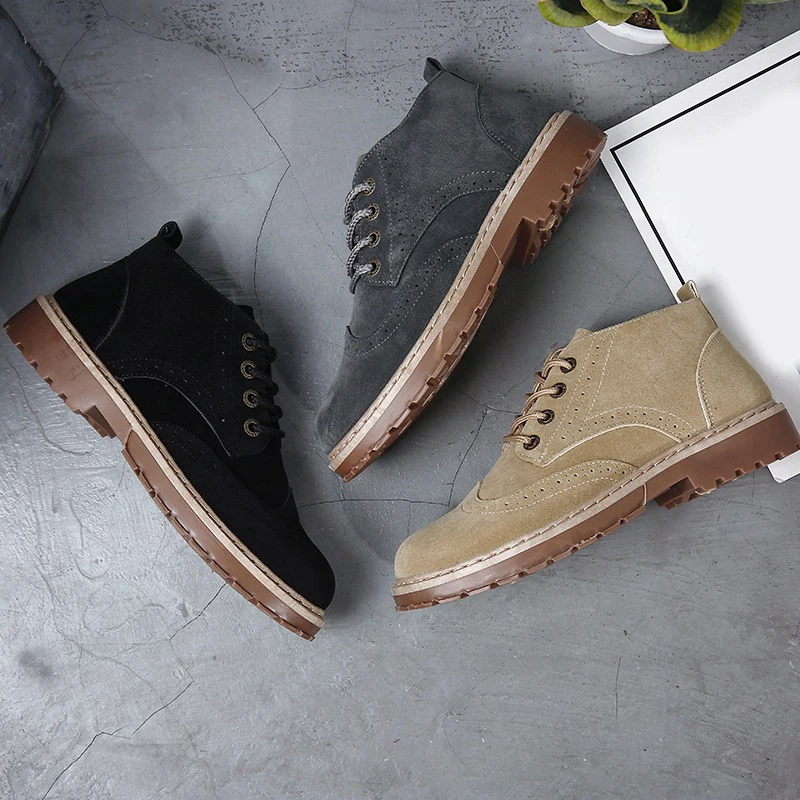 Explosion Models Men Imitation Velvet High Boots Retro Plus Velvet Warm Shoes Men Casual Fashion Breathable Large Size Men shoes