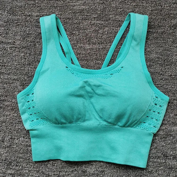 YS05 green bra Комплект из 2 предметов для йоги, Женский энергетический бесшовный спортивный бюстгальтер, топ для тренировок, мягкий бюстгальтер пуш-ап для йоги с леггинсами для спортзала, костюмы для фитнеса, комплект для тренировок - Цвет: YS05 green bra