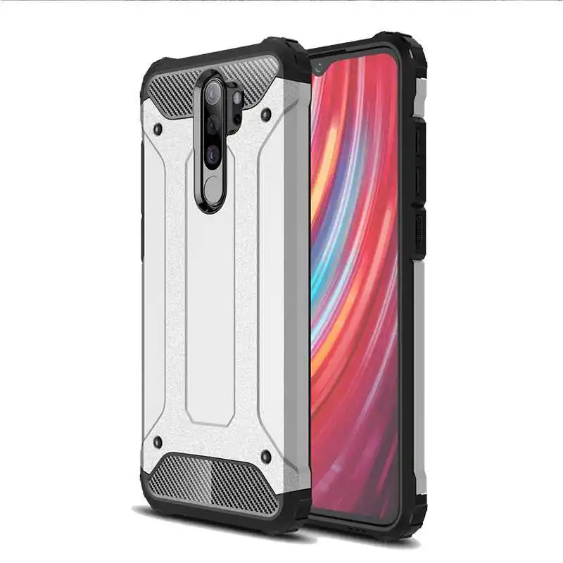 Железная Броня Mokoemi, ударопрочный чехол 6,53 дюйма для Xiaomi Redmi Note 8 Pro, чехол для Xiaomi Redmi Note 8 Pro, чехол для телефона - Цвет: Silver