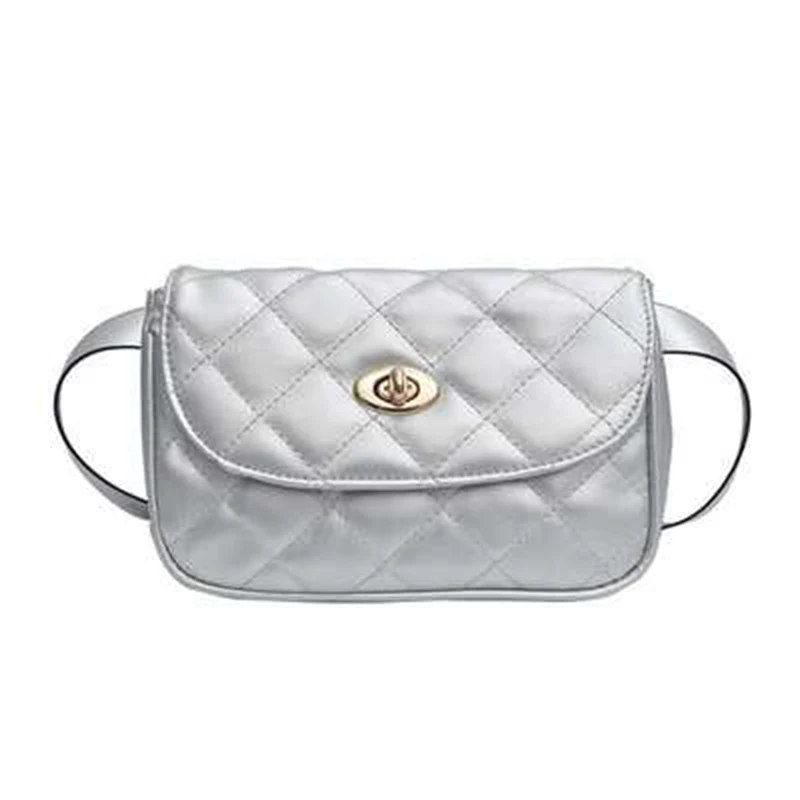 Silver Waist pack Новая женская поясная сумка, Кожаная поясная сумка, модная красная сумка на пояс, женские сумки на ремне, регулируемая Высокая емкость, сумки на ремне - Цвет: Silver Waist pack