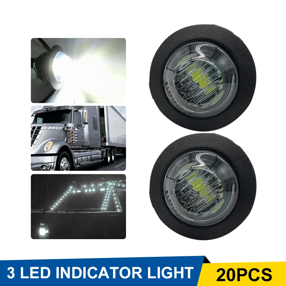 20 шт. круглые мини-лампы для грузовиков прицепов тракторов 12 В 3/4 дюйма |