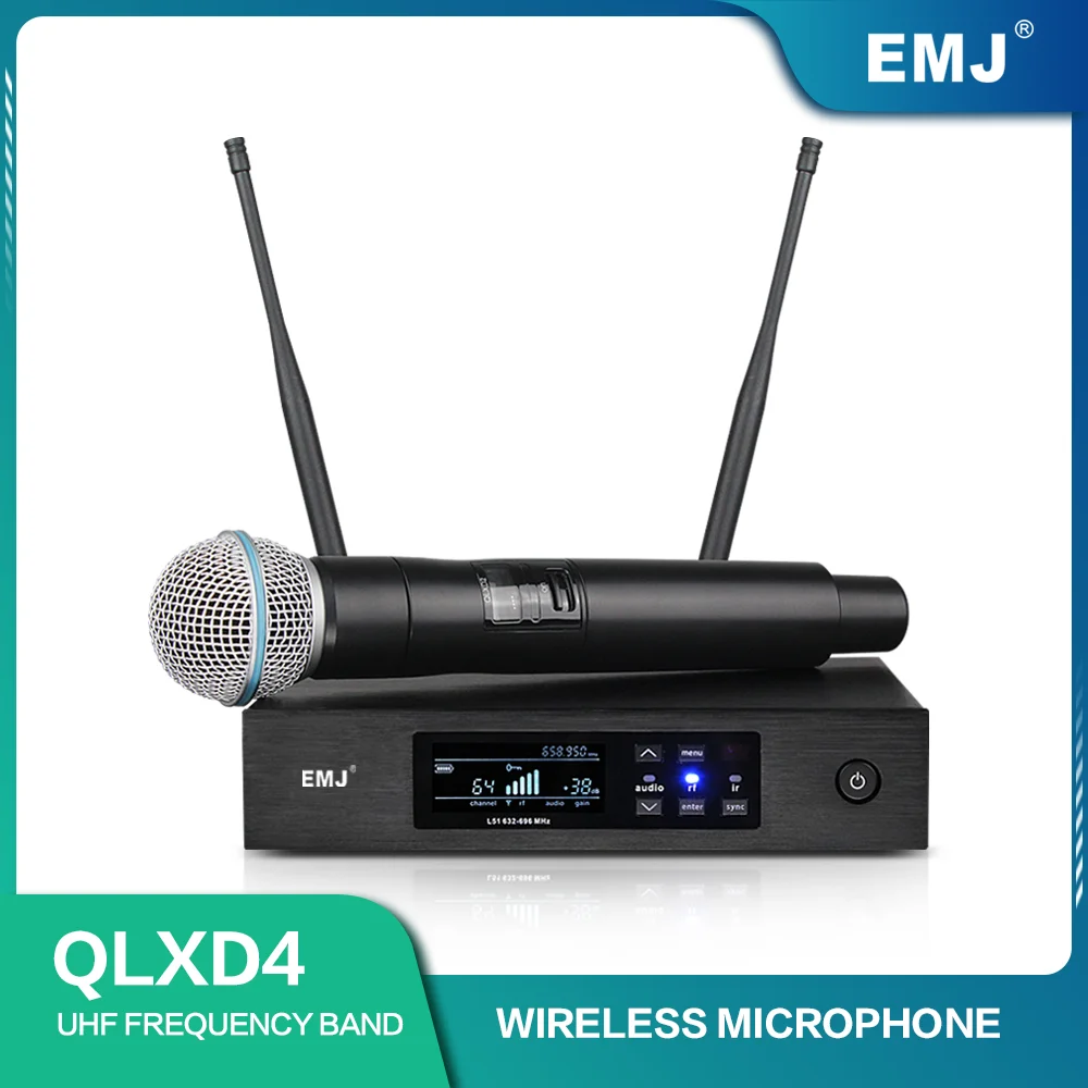 New Top Quality QLXD4 Digital True Diversity UHF Wireless Microphone System Professional Single Handheld Mic Perfect Sound Stage