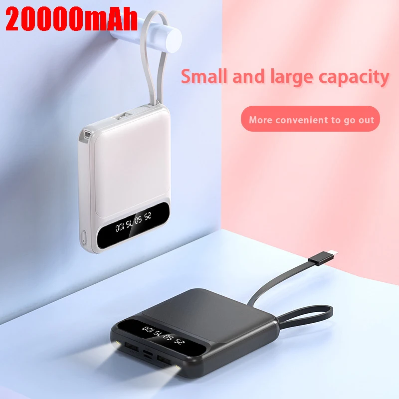 Minibatería externa de 20000mAh para móvil, Powerbank portátil de carga rápida para Xiaomi Mi, iPhone 11
