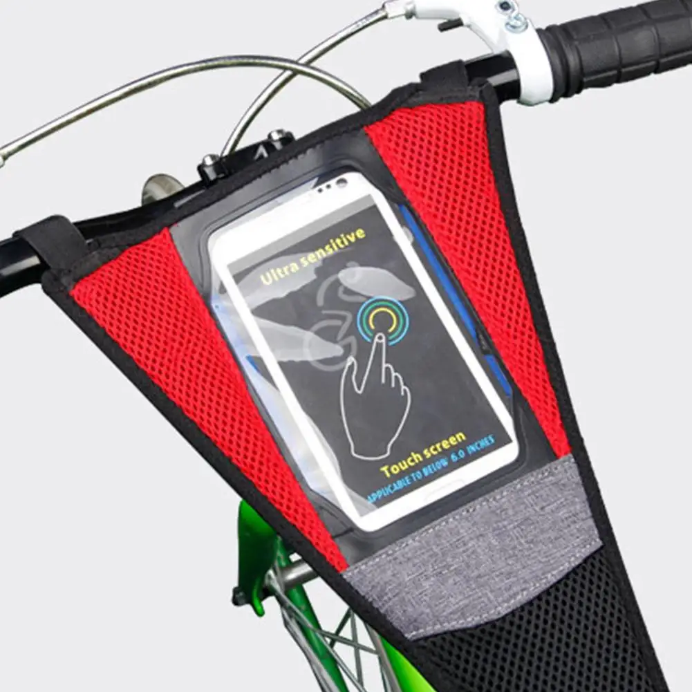 

Universal Road Mountain Bicycle Bike Sweat Absorb Guard Strap Net Cover with Phone Pouch