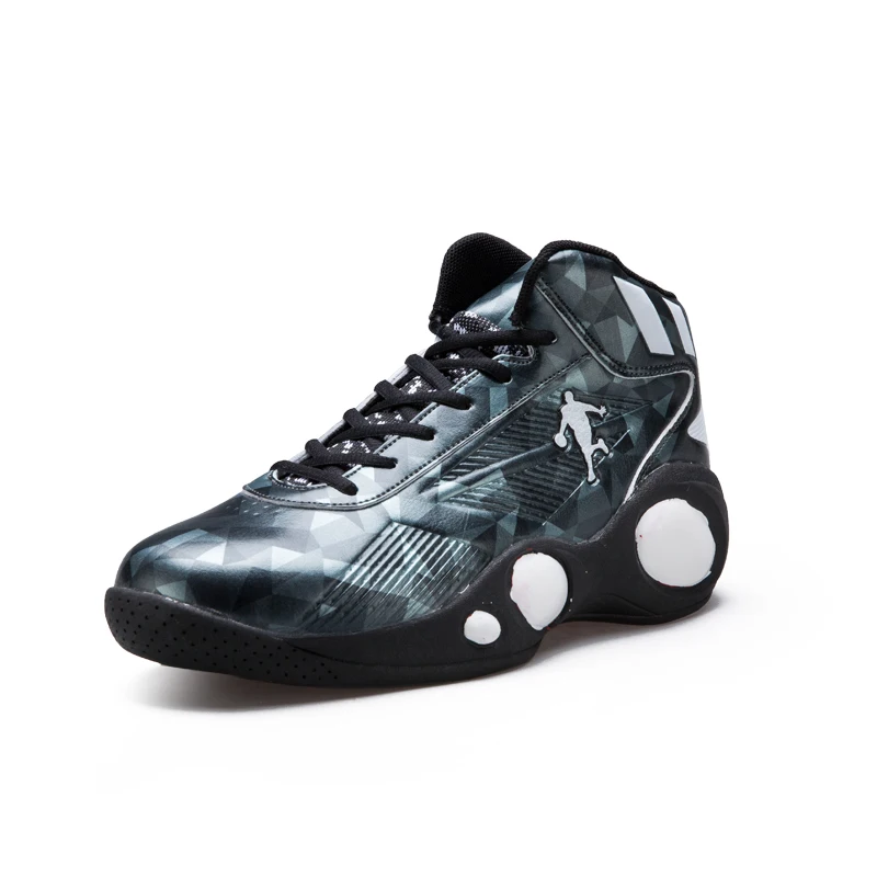Мужские амортизирующие баскетбольные кроссовки Jordan в стиле ретро, мужские баскетбольные кроссовки с высоким берцем, мужские кроссовки нового дизайна для спорта на открытом воздухе, мужские армейские ботинки - Цвет: black