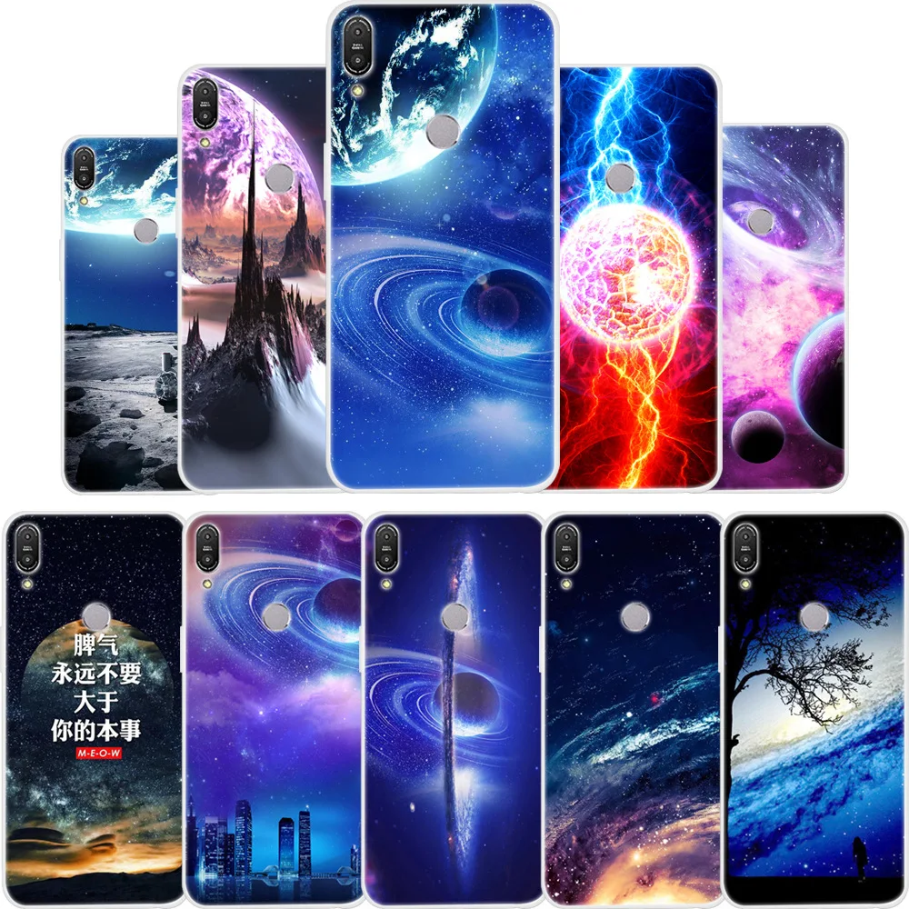 Чехол для телефона Asus Zenfone Max M1 ZB555KL мягкая задняя крышка из ТПУ с изображением