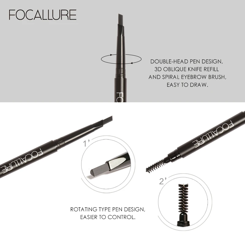 FOCALLURE Новинка водостойкий 3 цвета подводка для глаз и бровей Карандаш карандаш с