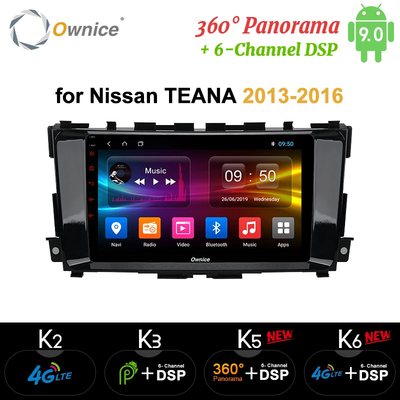 Автомагнитола Ownice Android 9 0 8 ядер 360 градусов K3 K5 K6 для Nissan Teana Altima 2013-2016 GPS 4G DSP
