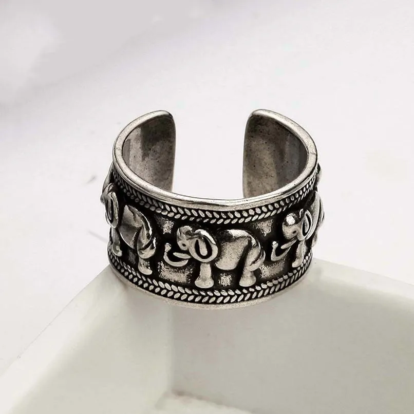

Female Finger Ring Accessories Animal Trendy Lady Silver 925 Rings For Women Jewelry Fashion Elephant Black Ring Girl Bijou