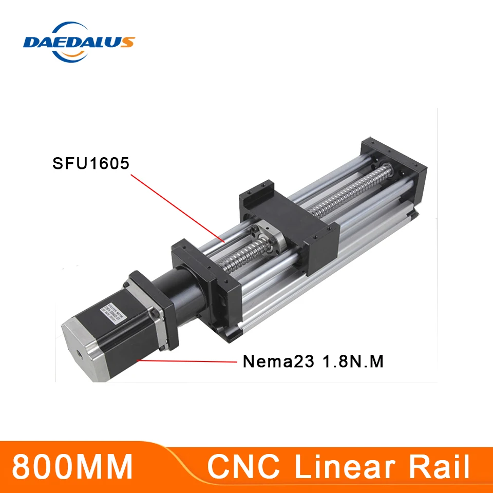 

Cnc Rail 1605 Ball Screw Slide Linear Guide Cnc Kit for Kossel Mini Linear Actuator System Module Table 800mm Stroke Length