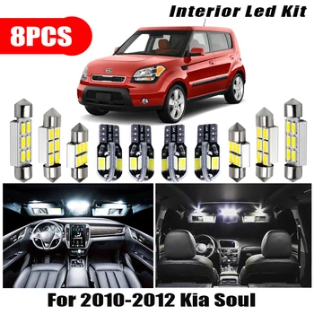 

Car Accessories White Interior LED Light Bulbs Package Kit 8pcs For 2010-2012 Kia Soul T10 31MM 39MM Map Dome Trunk Lamp