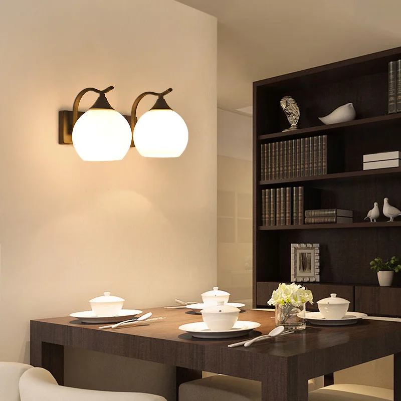 

American-Style Vintage Glass Wall Lamp Simple Bedroom Bedside Lamp Restaurant Coffee Shop Wall Lamp Porch Aisle Light