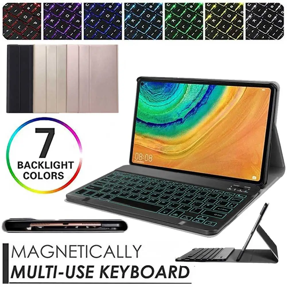 

Backlight Keyboard Cover For Huawei MatePad Pro 10.8 2019 MRX-W09 W19 AL09 AL19 Flip Stand Case Funda Shell Tablet Keyboard Case