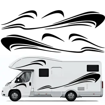

6Pcs/Set BK Universal Car Body Door Waterproof Stripe Pattern Sticker Decal For SUV RV Camper Offroad Car Styling