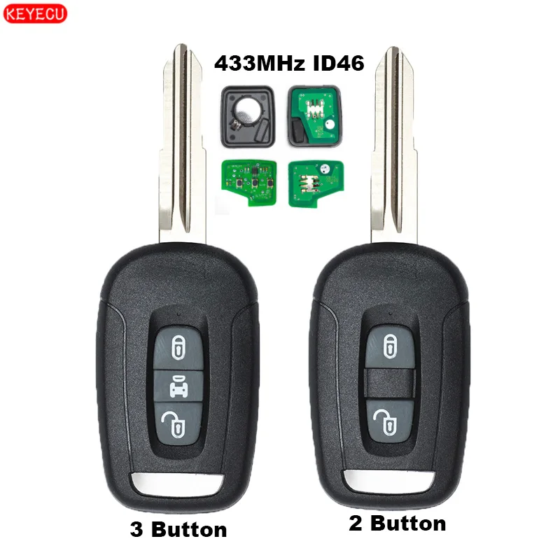 KEYECU дистанционный брелок 2 кнопки/3 кнопки 433 МГц ID46 чип для Chevrolet Captiva 2008-2013 |