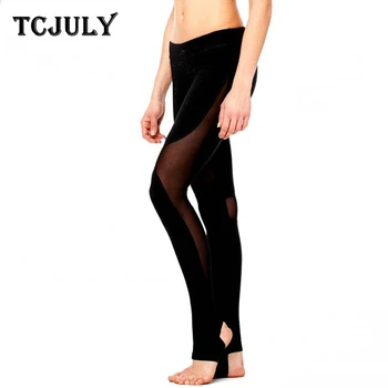 

TCJULY New Mesh Patchwork High Waisted Leggings For Women Breathable Quick Dry Stretchy Foot Pants Slim Push Up Fitness Leggins
