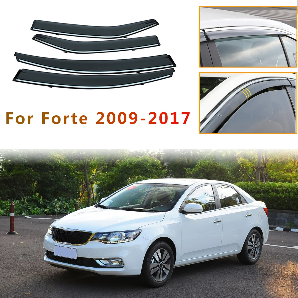 

Car Styling Smoke Window Sun Rain exterior visor Deflector Guard For KIA FORTE 2009 2010 2011 2012 2013 2014-2017 Accessorie 4PC