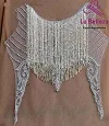 silver 1 шт Модный золотой/красный/серебряный бисер бахрома патч для украшения платья/модный дизайн - Цвет: silver